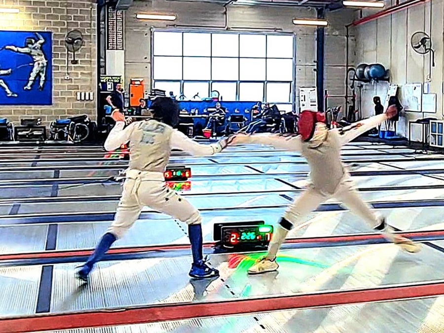 Malaysian fencer Saif Nordin (right) in action at the Sydney International Fencing Festival. 28 Sep 2024 - 2 Oct 2024. Sydney, Australia. | Photo by News Hub Asia
