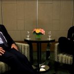 Leigh Howard in discussion with Minister Hamilton-Smith