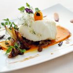 Fillet of Sea Bass with Sauteed Spinach, Spicy Seafood Sauce & Orange Zest by Chef Filippo