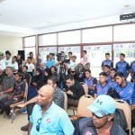 front rows  – Senior Men’s National Players signing the contract today