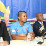 Mohd Shafiq and Mr Mahinda answering questions from the media