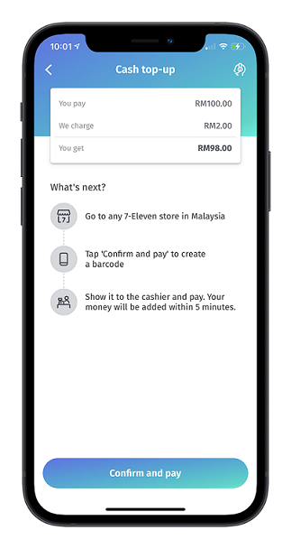 BigPay's cash top-up | Source: BigPay