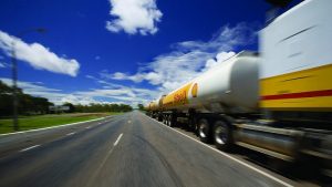 Shell bitumen tanker on the road. Shell Global/Shell.com