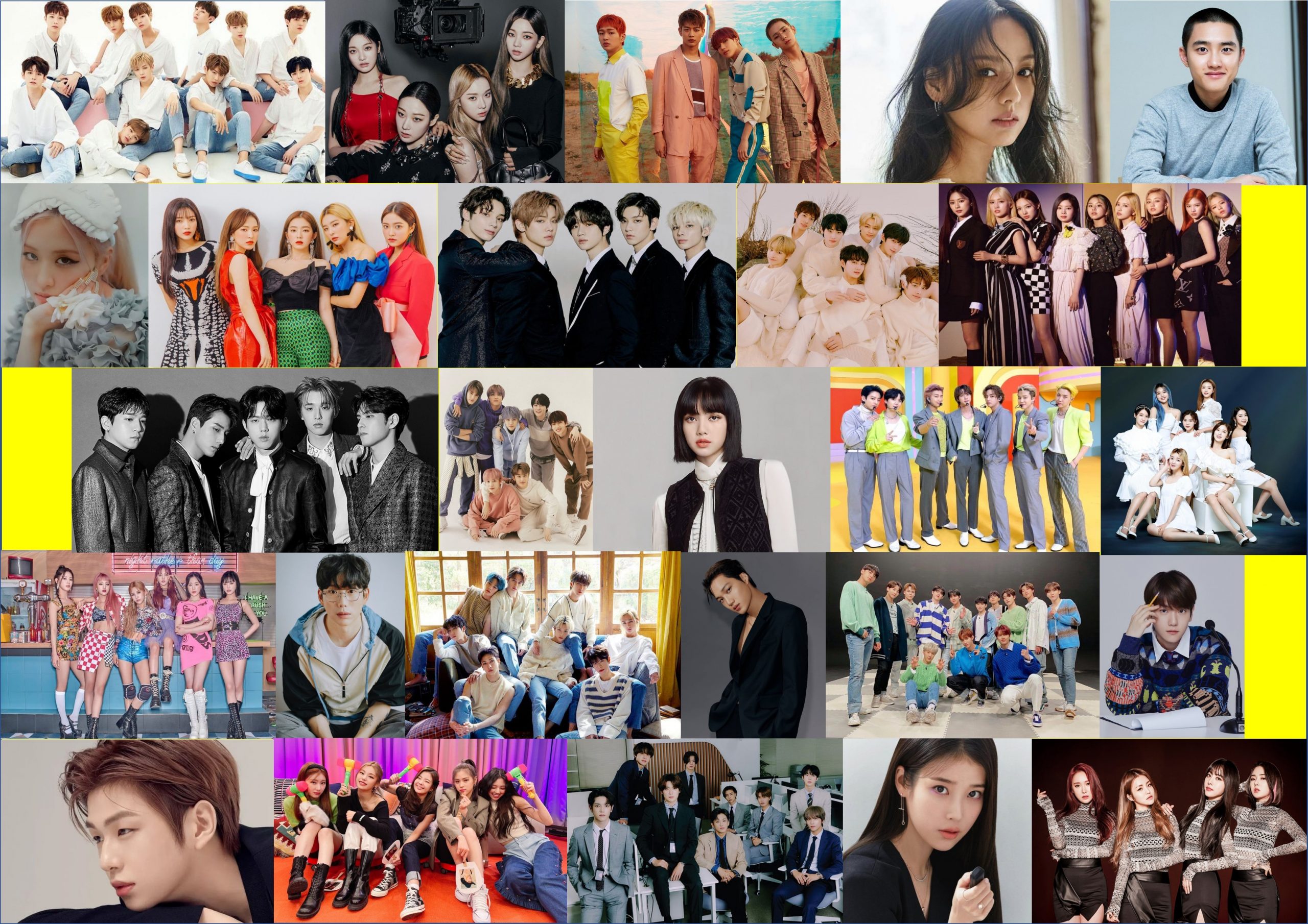 K-Pop Artists. Photos by Joox/Press release. Collage by News Hub Asia.