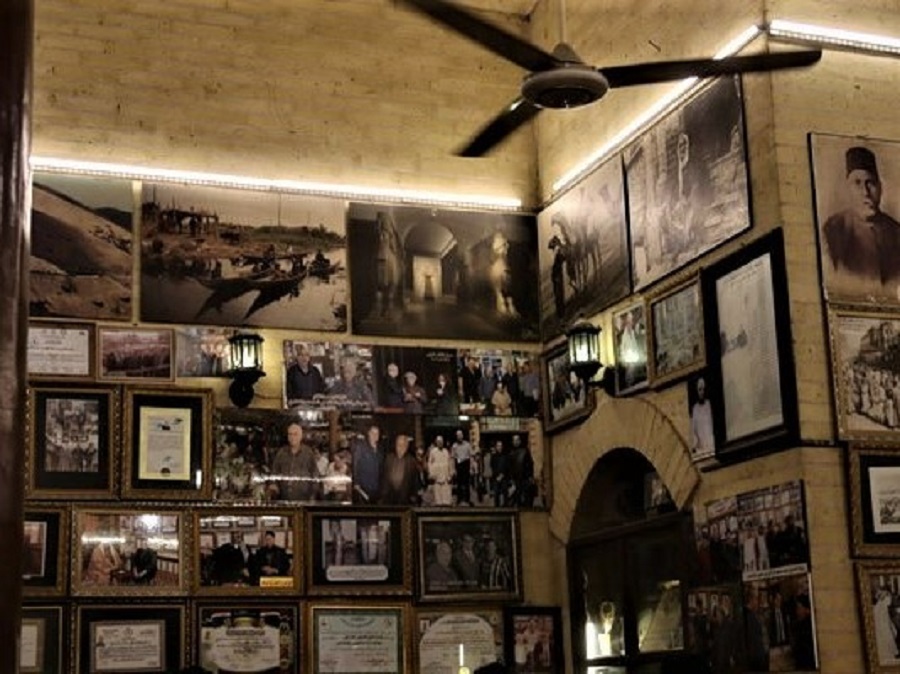 Inside of Baghdad’s iconic Shabandar cafe. April 2022. | Photo by Katarzyna Rybarczyk/NHA File Photo