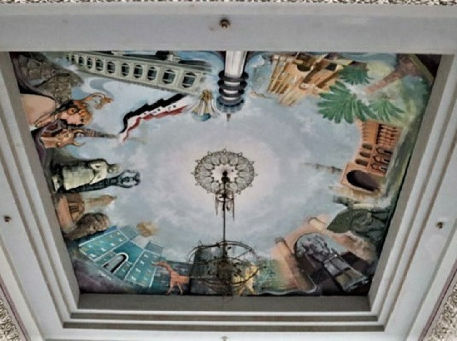 A painting inside Saddam Hussein’s palace in Babylon. April 2022. | Photo by Katarzyna Rybarczyk/NHA File Photo