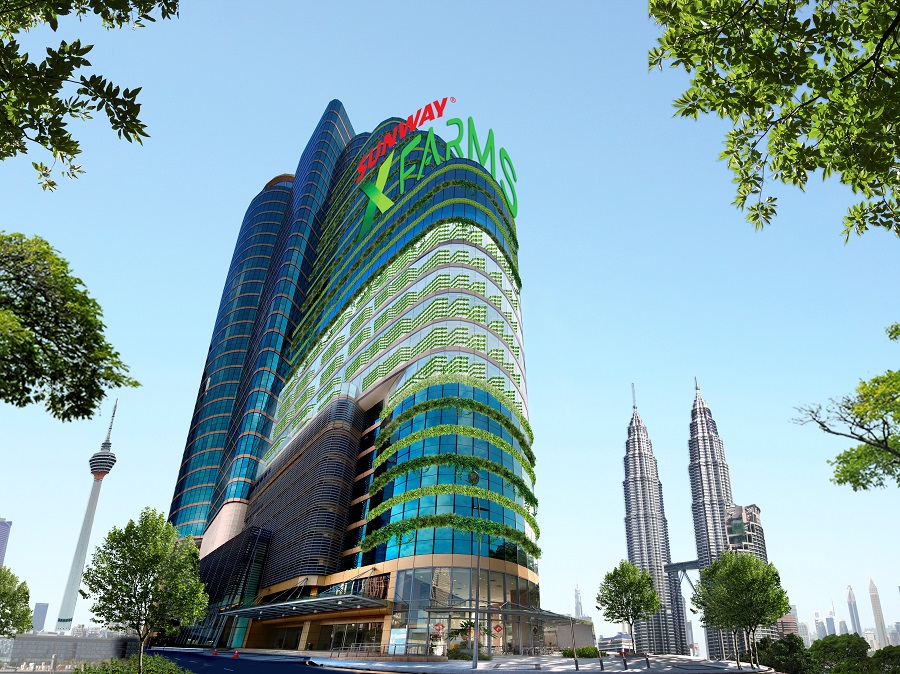 Artist impression of Sunway Tower Exterior with Sunway XFarms. | Source: Sunway Group/NHA File Photo
