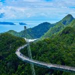 Popular tourist attraction. Bridge over the abyss on one pillar