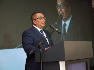 YAB Dato’ Seri Haji Muhammad Sanusi bin Md Nor, Chief Minister of Kedah during his welcome speech at the official launch of Mölnlycke's new surgical glove plant in Kulim, Kedah, Malaysia. | 20 Sep 2022 | Photo by Mölnlycke/NHA File Photo