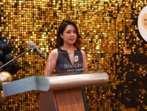 Petrina Goh, CEO and Co-Founder of Nuren Group giving an opening speech to the guests of Motherhood Choice Awards 2022. | Photo by Nuren Group/NHA File Photo