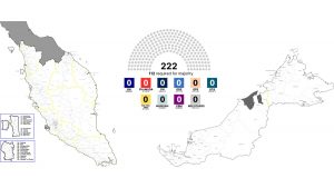 For illustrative purposes only. Blank map of Malaysia, with 2018 election constituencies. | Image by Derkommander0916/CC BY-SA 4.0/Wikimedia Commons