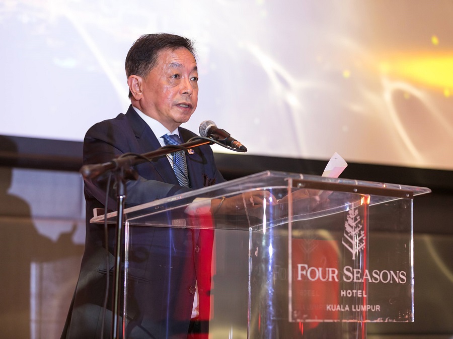 Chairman of the Malaysia Australia Business Council (MABC), Dato Sr Peter Tan, speaking at the MABC Annual Gala Dinner 2022, which was held at the Four Seasons Hotel in Kuala Lumpur, Malaysia, on 28 October 2022. | Photo by MABC/NHA File Photo