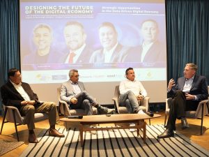 Panellists speaking during the moderated discussion on ‘Strategic Opportunities in the Data-Driven Digital Economy’ at the recent Malaysia Global Business Forum (MGBF) held in Kuala Lumpur, Malaysia, themed ‘Designing the Future of the Digital Economy’. From left: Bobby Varanasi, Top 25 Globalisation Leaders and Founder of Matryzel Consulting; Sheriza Zakaria, Chief Executive Officer of Big Dataworks Sdn Bhd; Matthew Barsing, Chief Commercial Officer of EPS Consultants; and Nordin Abdullah, Founding Chairman of MGBF. | Photo by Malaysia Global Business Forum (MGBF)