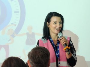 Samantha Jackson, an Australian personal health coach to A-list Hollywood actors and musicians, facilitating Bluescope's first CONNACTION health talk initiative. | NS Bluescope Malaysia factory in Kapar, Selangor, Malaysia. | Photo by Ruzanna Muhammad/NHA File Photo