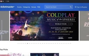 Coldplay concert poster on Ticketmaster. | Screenshot by Wise/NHA File Photo