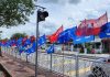 Pakatan Harapan and Barisan Nasional flags during elections campaign period in Selangor, Malaysia. | Photo by Ruzanna Muhammad/NHA File Photo