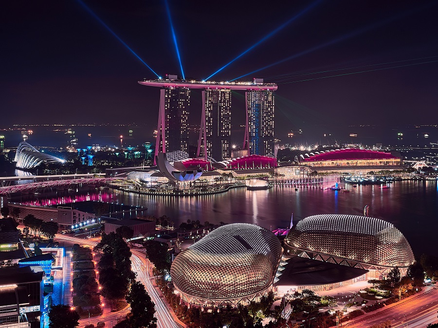 Singapore night lights with Marina Bay Sands in the background. 4 November 2018. | Photo by Guo Xin Goh/Unsplash/NHA File Photo