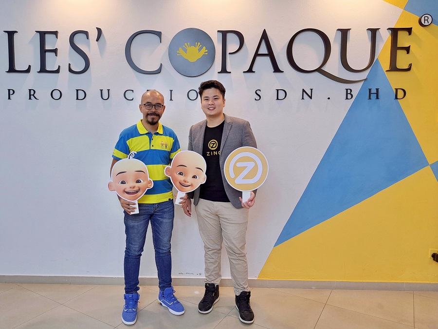 ZING Eat x Les Copaque collaborates to provide virtual dining experience to fans in Klang Valley, Malaysia soon. In the photo is Karyabudi Mohd. Aris, director and head of international marketing of Les’ Copaque (left) and Eu-Jinn Chan, vice president of ZING (right) | Photo by ZING/NHA File Photo