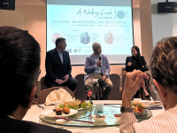 The first rejuvenated edition of the series 'A Working Lunch with Nordin' was held today in an engaging discussion titled 'Brands, Businesses and Boycotts'. The speakers were Nordin Abdullah, founder of the Crisis Management Centre (left), and Rizal Kamaruzzaman, co-chairman of the Malaysia Global Business Forum (centre. The session wasmoderated by editor-at-large of News Hub Asia (NHA), Ruzanna Muhammad (right). | Ruyi, Bangsar Shopping Centre, Kuala Lumpur, Malaysia. 30 November 2023. | Photo by News Hub Asia.