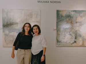Mulaika with Art+ Contemporary director, June Cheong, at "Echoes" art exhibition in celebration of women's voices in arts. | Photo by Irfaan Reeza Seth / News Hub Asia