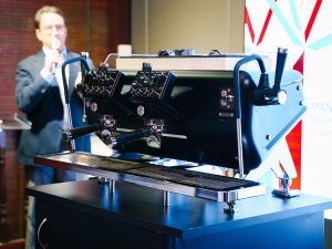 BARISTA ATTITUDE's TEMPESTA, the official World Barista Championship coffee machine, at the Italian Design Day 2024 celebration in Kuala Lumpur, Malaysia. | Photo by Italian Trade Association / NHA File Photo