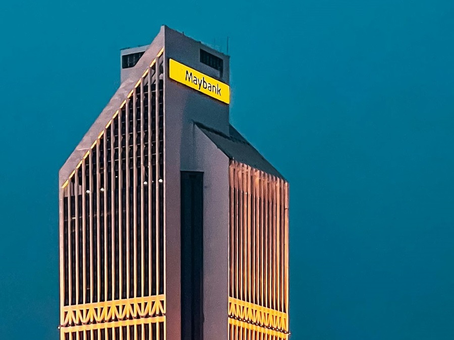 Up-close view of the top of the Maybank Tower in Kuala Lumpur, Malaysia. Cropped from a photo by Jackson Tee on Pexels. News Hub Asia File Photo
