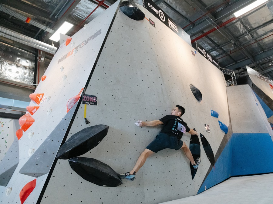 Sarawakian Ambrosse Giak Hilton, was Malaysia's home hope in a field of strong international representatives at the CRANK Boulder Competition 2024. | Kuala Lumpur, Malaysia. 4-5 May 2024 | Photo by Camp5 / NHA File Photo