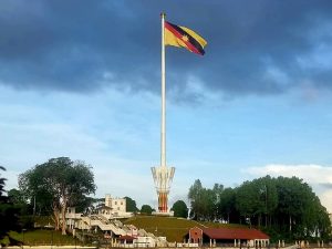 Sarawak’s 99m tall flagpole was launched on 1 January 2024. It made it into the Malaysia Book of Records as the tallest in the country and South East Asia. | Photo by Nordin Abdullah / NHA File Photo