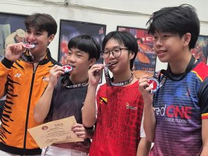 Malaysia's cadet men's foil team with their silver medals at the Asian Cadet Cup 2024 in Kuala Lumpur. 5 September 2024 | Photo by News Hub Asia