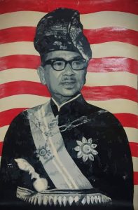 A painting of the first Prime Minister of Malaysia, Tunku Abdul Rahman, by one of Art Market Malaysia's artists displayed at the Jiwa Merdeka Art Exhibition in Kuala Lumpur, Malaysia from 28 August to 16 September 2024. | Photo courtesy of Art Market Malaysia / NHA File Photo