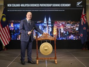 Prime Minister of New Zealand, Christopher Luxon, officiated the New Zealand-Malaysia Business Partnership Signing Ceremony. | Shangri-La Hotel, Kuala Lumpur, Malaysia. 2 September 2024. | Photo by NZTE / NHA File Photo