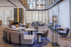 The Greatroom lobby of Penang Mariott Hotel. | Penang Marriott Complex, Malaysia. | Photo by Marriott International / NHA File Photo