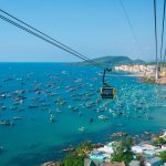 Wide shot of Cable car ropeway to Hon Thom – Phu Quoc island
