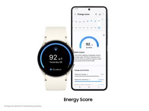 Samsung Galaxy Watch energy score function. Image simulated for illustrated purposes. | Source: Samsung