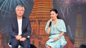TAT Governor, Thapanee Kiatphaibool (centre), spoke at the launch of the "Amazing Thailand Countdown 2025" grand celebration which will take place in various locations in Thailand. | Bangkok, Thailand. 23 December 2024. | Photo by Tourism Authority of Thailand (TAT) / NHA File Photo