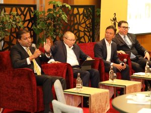 ICAEW Economic Insight Conference Panellists held in Kuala Lumpur, Malaysia, discussing the outlook for 2025. From left: Anand Pathmakanthan, Head of Regional Equity Research at Maybank Investment Bank; Tan Sri Dato’ Sri Abdul Wahid Omar, Chairman of Bursa Malaysia; Dato’ Megat Iskandar Shah, Deputy Assurance Leader at EY Malaysia; and Datuk Wan Razly Abdullah, President and Group Chief Executive of Affin Bank. | Photo by ICAEW / NHA File Photo