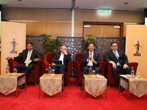 ICAEW Economic Insight Conference Panellists held in Kuala Lumpur, Malaysia, discussing the outlook for 2025. From left: Anand Pathmakanthan, Head of Regional Equity Research at Maybank Investment Bank; Tan Sri Dato’ Sri Abdul Wahid Omar, Chairman of Bursa Malaysia; Dato’ Megat Iskandar Shah, Deputy Assurance Leader at EY Malaysia; and Datuk Wan Razly Abdullah, President and Group Chief Executive of Affin Bank. | Photo by ICAEW / NHA File Photo