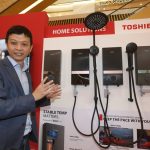 Managing Director Steven Yang showcasing the new Toshiba SensTempT Stable Temperature Water Heater models