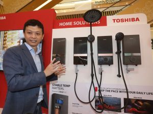 Managing Director Steven Yang showcasing the new Toshiba SensTemp Stable Temperature Water Heater models. | Kuala Lumpur, Malaysia. 26 December 2024. | Photo by Toshiba / NHA File Photo