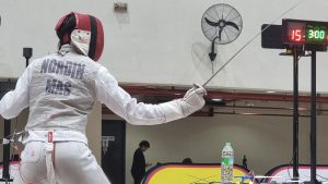 Saif Nordin fencing at the MFF International Minime 2024 held at the Olympic Council of Malaysia Arena in Kuala Lumpur, Malaysia. | Photo by News Hub Asia