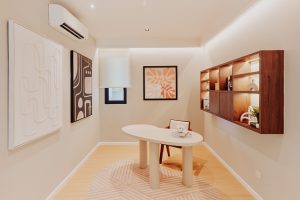 The Type D1 study creates a harmonious workspace with minimalist furniture and soft, inviting tones. | Photo by TuJu / NHA File Photo