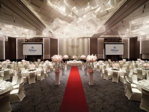Hilton KL's Grand Ballroom set up for a wedding celebration. | Photo by Hilton / NHA File Photo