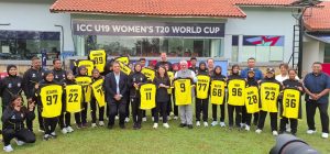 The national under-19 women's cricket team with their national jerseys presented by Youth and Sports Minister, YB Hannah Yeoh, his morning at the Bayuemas Cricket Oval in Pandamaran, Klang. 18 January 2025. | Photo by Malaysian Cricket Association / NHA File Photo