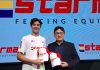 14-year-old Malaysian fencing prodigy, Saif Nordin (left), with Mr Yap Yew Kong, Advisor to Starmax Fencing. | Kuala Lumpur, Malaysia. 8 January 2025. | Photo by News Hub Asia