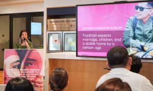 Farhanim Abdul Manan, Associate Planning Director at VML Malaysia, presenting insights on how Malay-nials are challenging traditional expectations around marriage and family, reshaping societal norms with a focus on personal growth and meaningful connections. 16 January 2025. | Photo by VML Malaysia / NHA File Photo