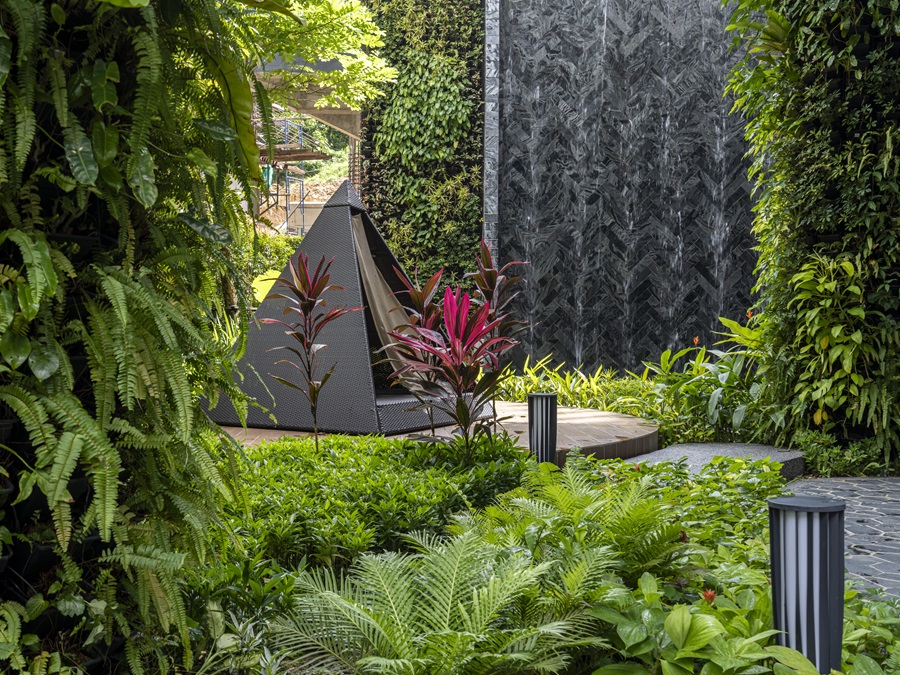 Experience tranquility at the Lush Garden Pavilion, featuring serene greenery and calming water features. | Photo by Trinity Group / NHA File Photo