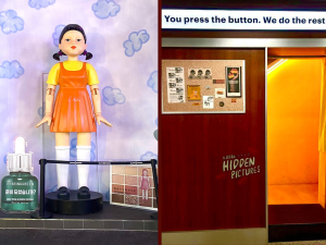 Collage of two pop-up shops in Seoul, Korea. Photos by Judy Joung / News Hub Asia