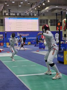 That's me fencing against Japan at the Cadets and Juniors Asian Fencing Championships 2025 in Kuwait City. | Photo by Coach Andrew Mok / NHA File Photo