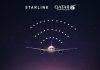 Poster conceptualising Qatar Airways and its Starlink rollout on its aircrafts.