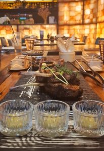 The overall feel of the restaurant is set by the ambient glow from the lights in the rock salt. It's not just about the lighting, the feel is a lot to do with the increased negative ions which make you feel relaxed and feel like time goes just a little bit slower. | Rock Salt Restaurant, Hartamas Shopping Centre, Kuala Lumpur, Malaysia. | Photo by News Hub Asia